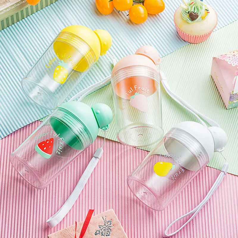 

Diagonal Best seller plastic fruit series Water Bottles colorful life hand Drinkware portable mini kitchen bar supplies sale