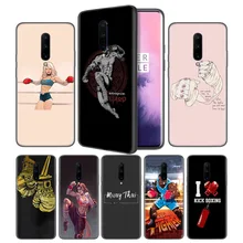 Muay Thai Fight Boxing Soft Black Silicone Case Cover for OnePlus 6 6T 7 Pro 5G Ultra-thin TPU Phone Back Protective
