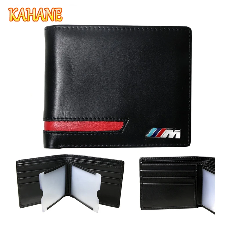 KAHANE Genuine Leather Men Wallet Car Driver License Holder Credit Card Wallet For BMW E46 E60