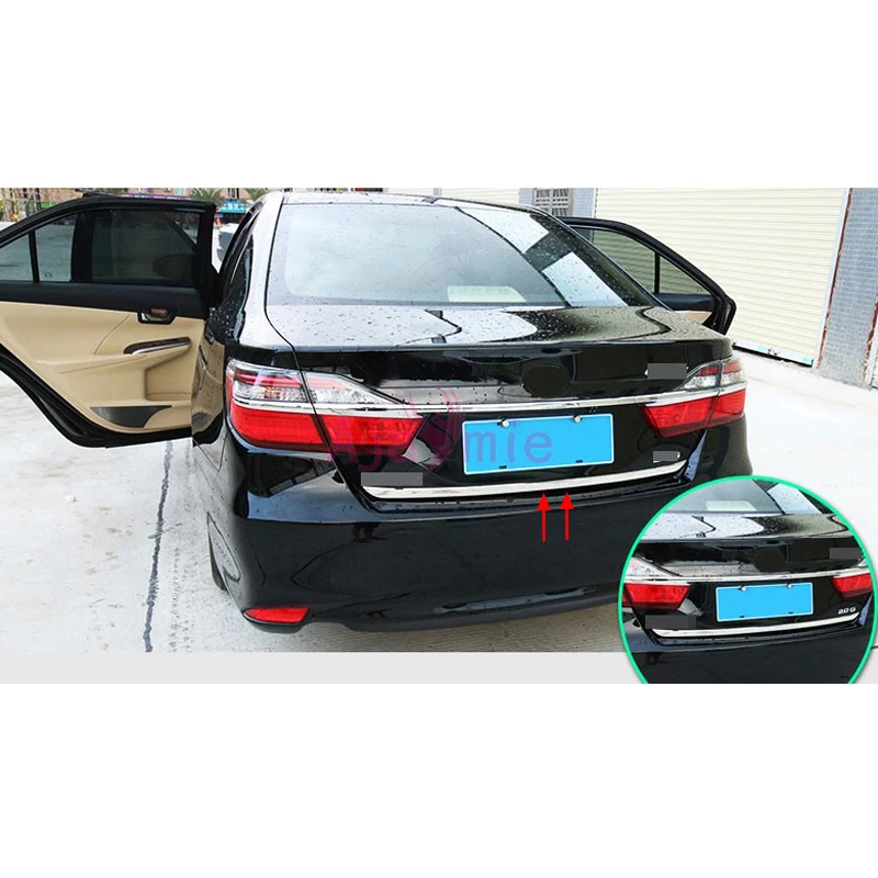 

Rear Trunk Steamer Trim Kits 2012 2013 2014 2015 2016 2017 2018 ABS Frame Panel Car Styling For Toyota Camry Accessories