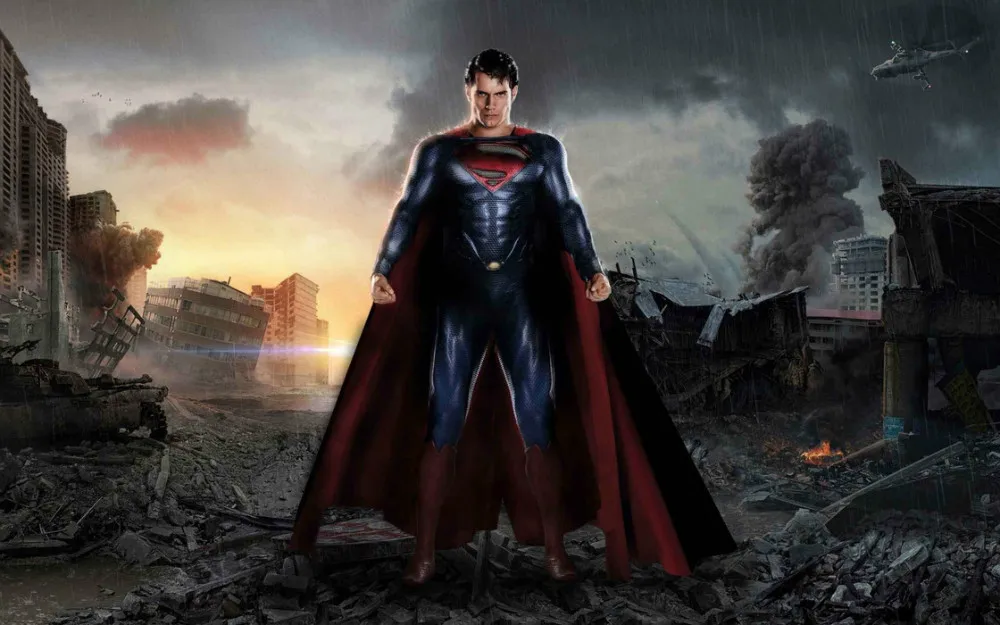 

7x5FT Superman Super Hero Destroyed City Building Clouds Boy Custom Photography Studio Backdrops Backgrounds Vinyl 220cm x 150cm