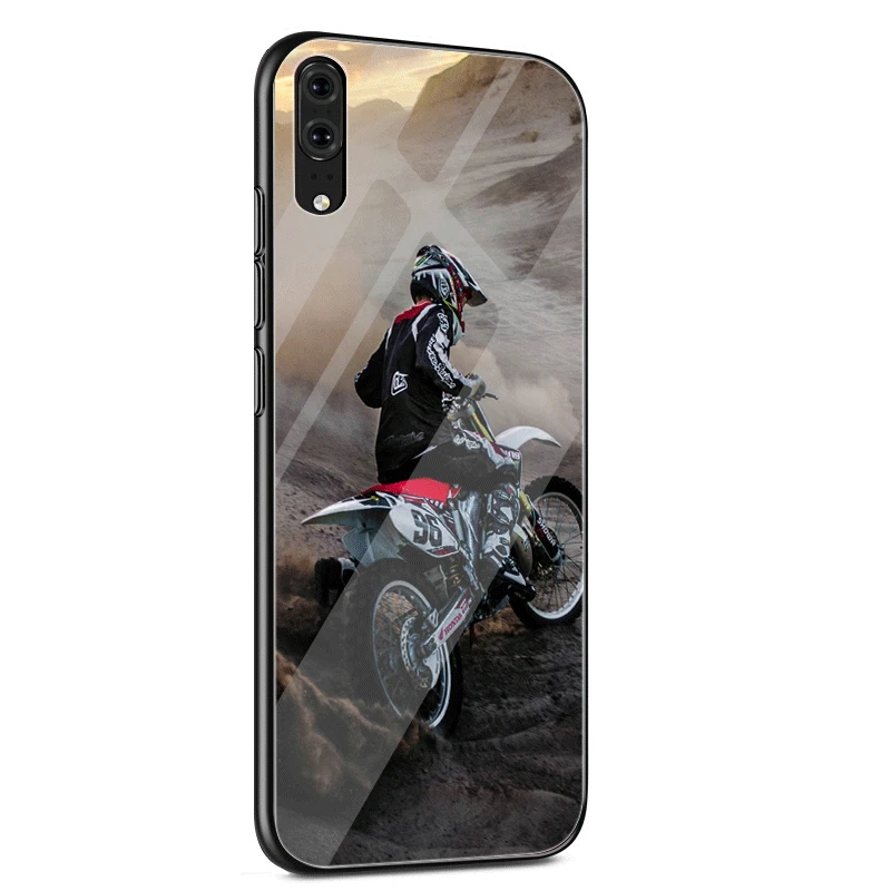 Стеклянный чехол Desxz для мотокросса Huawei P10 P20 Lite Pro P Smart Mate 10 20 Y6 Y9 Honor 7A 8X 9