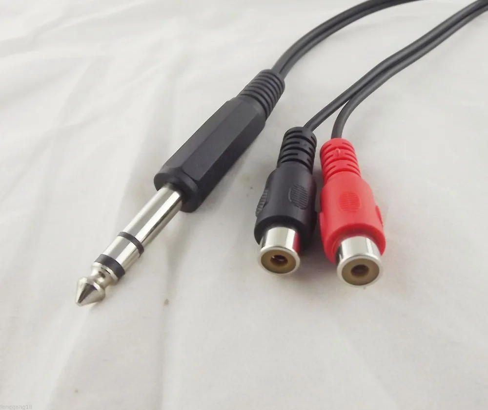 1 шт. 6 35 мм 1/4 &quotПапа стерео 2 Двойной RCA Phono Женский сплиттер аудио адаптер кабель 20