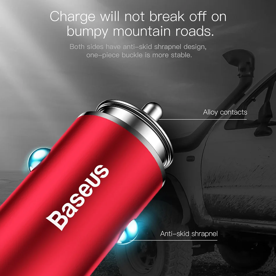 Baseus Quick Charge 3,0 Автомобильное зарядное устройство для samsung S8 Быстрая зарядка QC 3,0 быстрое зарядное устройство двойной USB зарядное устройство для мобильного телефона