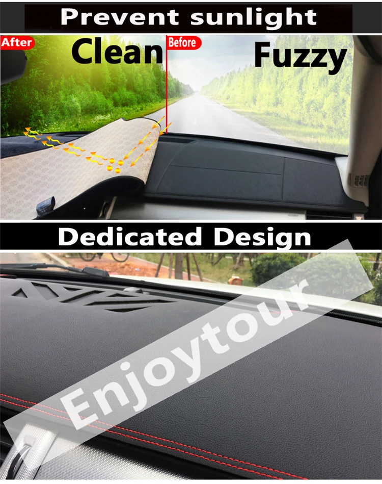 Для Toyota Hilux PICKUP REVO кожа приборной панели крышки тире коврик от солнца автомобиля