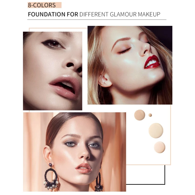 1PC Face Makeup Base Liquid Foundation Cream Concealer Foundation Primer Easy to Wear Oil Control Long Lasting