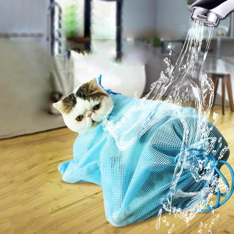 

Cat Bathing Bag Mesh No Scratching Biting Restraint Pet Grooming Bags for Nail Trimming Injecting GQ999