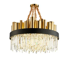 Modern luxury crystal chandelier round stainless steel gold living room villa crystal decorative LED lamp modern led crystal chandelier 3 round stainless steel pendant lamp luster light restaurant droplight e27 lamp 110v 260v wcl018