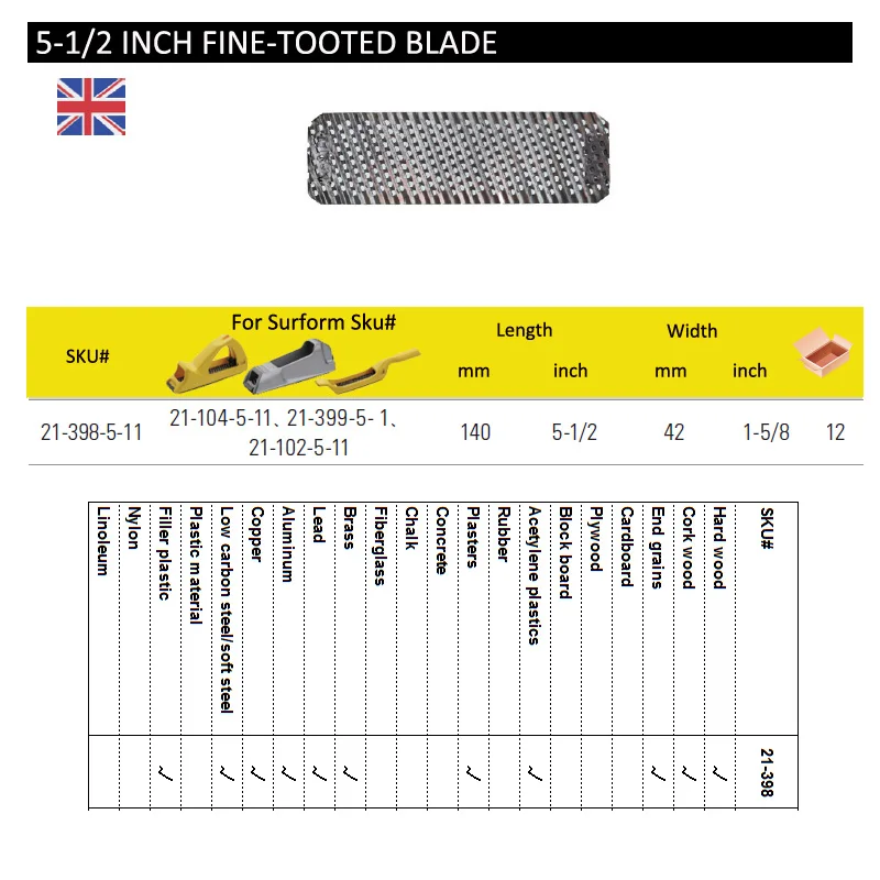 21-293 393 299 508 398 515 surform blades des size5