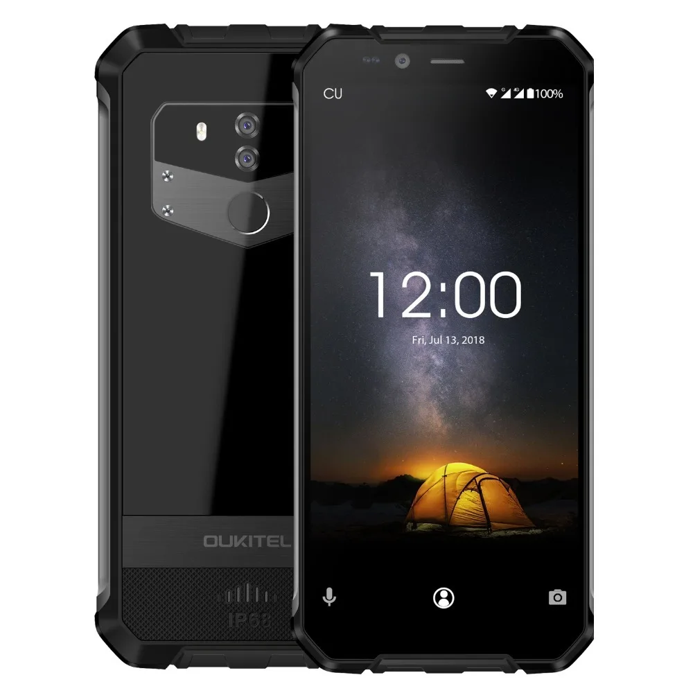 Oukitel Wp1 Ip68 Водонепроницаемый 4 Гб 64 Гб 5000 мАч Mtk6763 Восьмиядерный 5," Hd+ 18:9 дисплей Беспроводная зарядка Трехконтактный смартфон