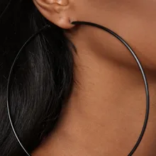 " большие черные серьги-кольца для женщин, большие серьги-кольца из сплава, шикарные большие эффектные серьги Femme Bijoux