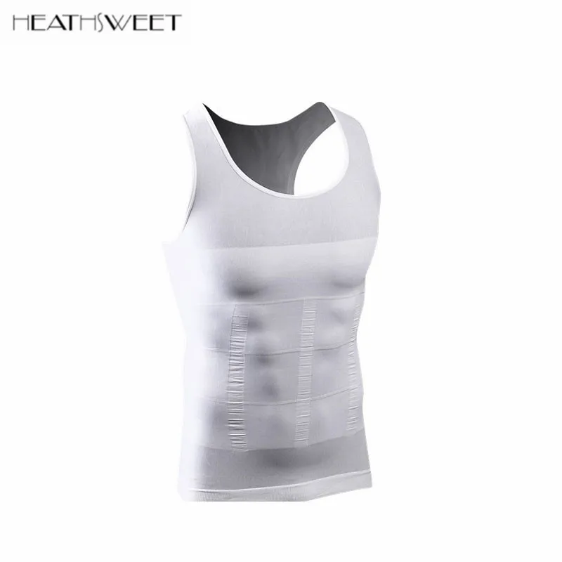 

HealthSweet Men's Body Sculpting Vest Nylon Material Waist Tightening Abdomen Shaping Underwear Corset Slimming Workout Clothes