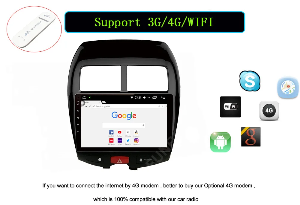 Sale Funrover 10" 2 din Car dvd Multimedia car radio Android 8.0 for Mitsubishi ASX 2010-2017 car gps navigation Stereo tape recorder 9