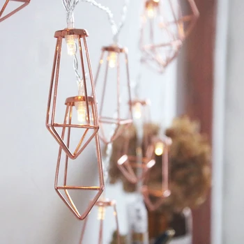

Retro Iron Metal Diamond LED Fairy Decoration 10/20 LEDs String Lights Christmas Holiday Wedding Party Home Decorative Lamp