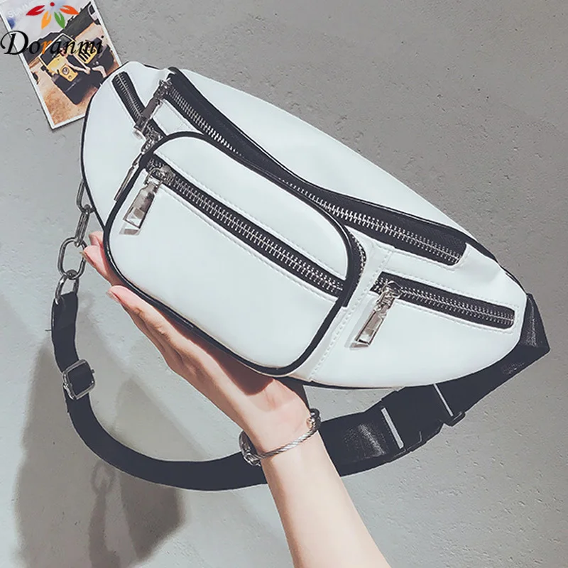 

DORANMI Solid Waist Bag Luxury Brand Designed Women Belt Bag PU Leather Small Fanny Pack Zipper Closure Pochete DJB383
