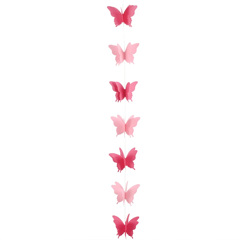 18 шт. 3D бабочка струны хлопок веревочная гирлянда Рождество цепи свадебные подвесные украшения для вечеринки Дети Детская комната Романтика Декор