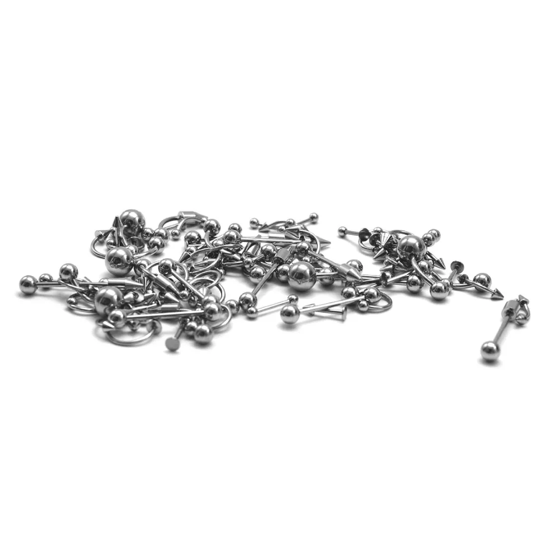 85Pcs Mixed Style Stainless Steel Tongue Lip Belly Navel Eyebrow Nose Rings Body Piercing Jewelry For Women Men Shellhard