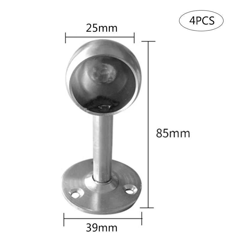 High 4 Pcs Shower Curtain Closet Rod Holder Pipe Flange Socket Ceiling Mount Bracket Stainless Steel LG66