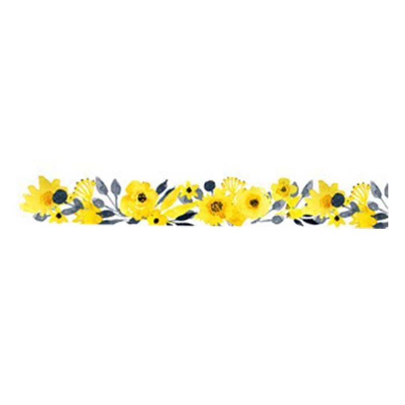 1,5 см широкие пышные цветы васи клейкая лента Diy Скрапбукинг наклейка этикетка маскирующая лента хуанмэй и гибискус (2 шт)