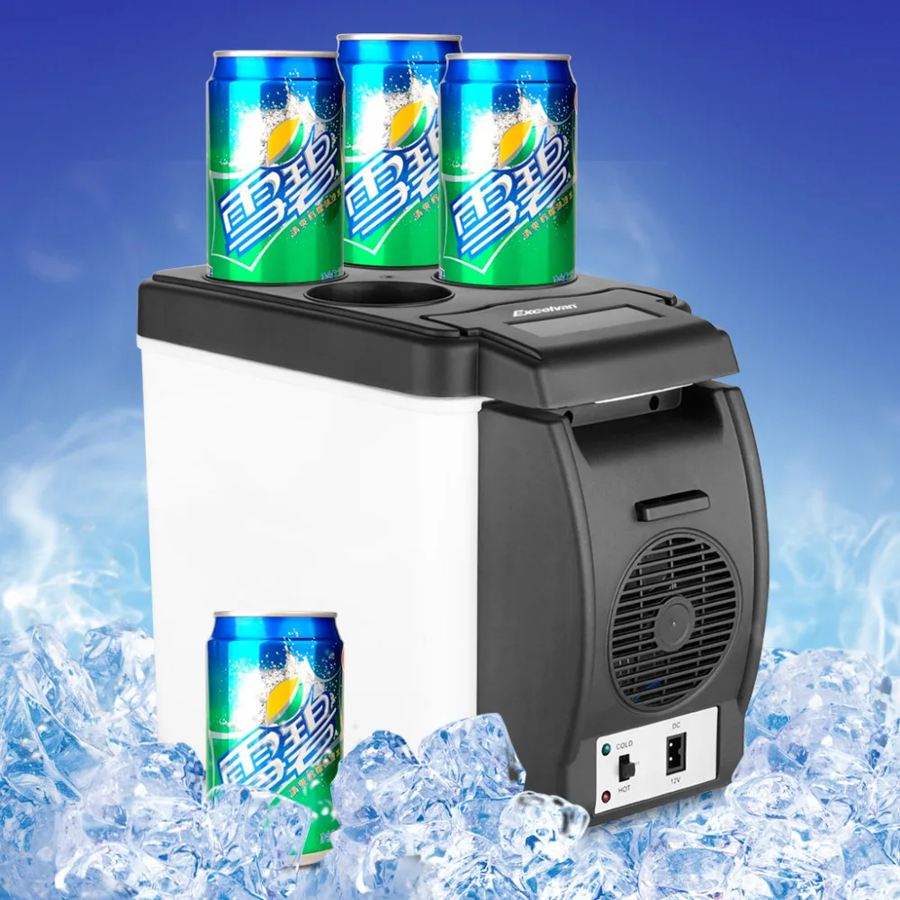 Excelvan Car Mini Fridge Portable 12V 6L Auto Travel Refrigerator Quality ABS Multi-Function Home Cooler Freezer Warmer