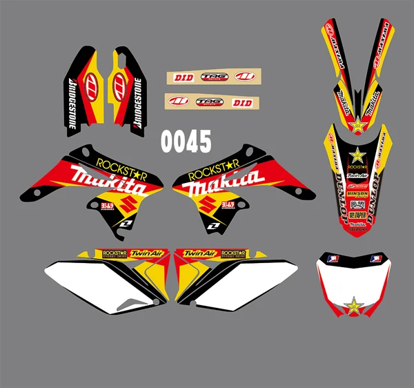 6 видов стилей командная графика фоны наклейки для SUZUKI RMZ250 2010 2011 2012 - Цвет: 0045