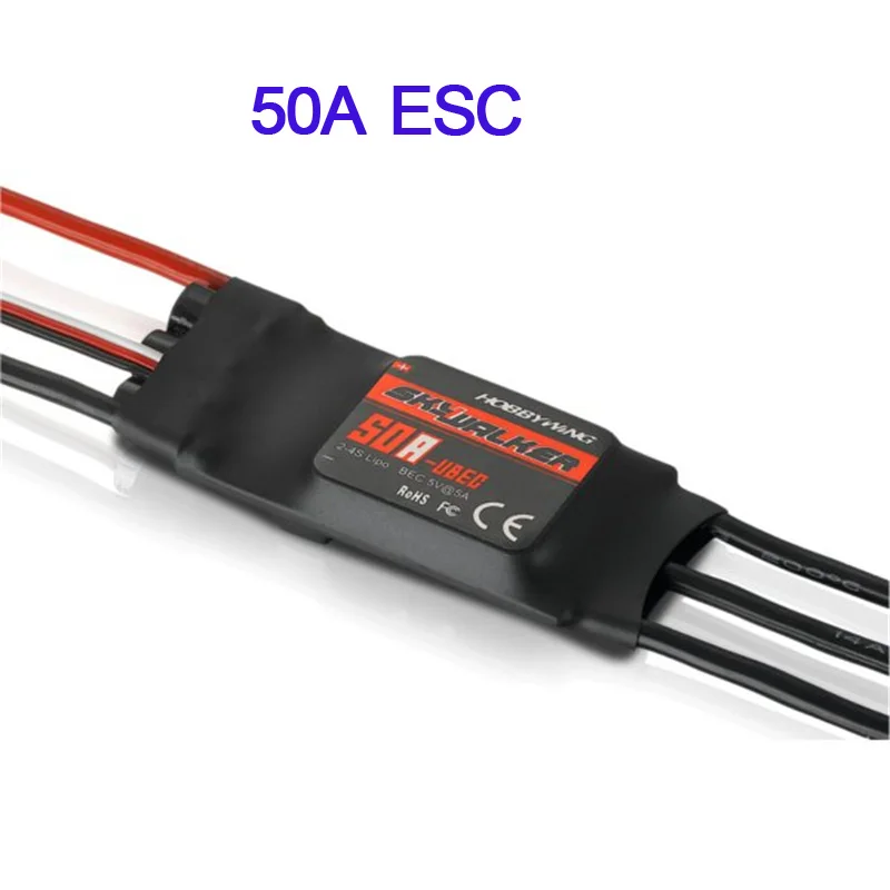 Hobbywing Skywalker 15A 20A 30A 40A 50A 60A 80A бесщеточный ESC Регулятор скорости W/UBEC для RC самолета вертолета FPV Accs - Цвет: 50A