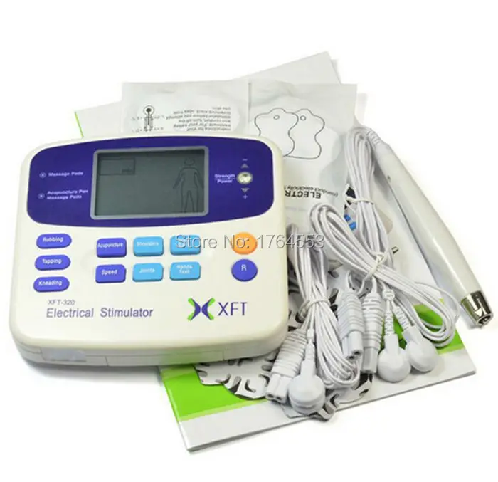 Dual Tens Machine Digital Massage XFT-320A +4 Pads+ Accupuncture Pen Low Frequency Therapeutic Stimulator Body Slimming Massager-2