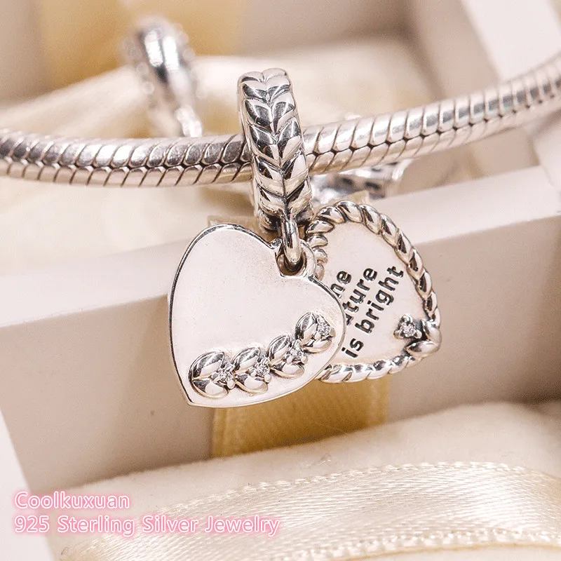 

2018 Autumn 100% 925 Sterling Silver Bright Seeds Dangle Charm, Clear CZ beads Fit Original Pandora Charms Bracelet DIY jewelry