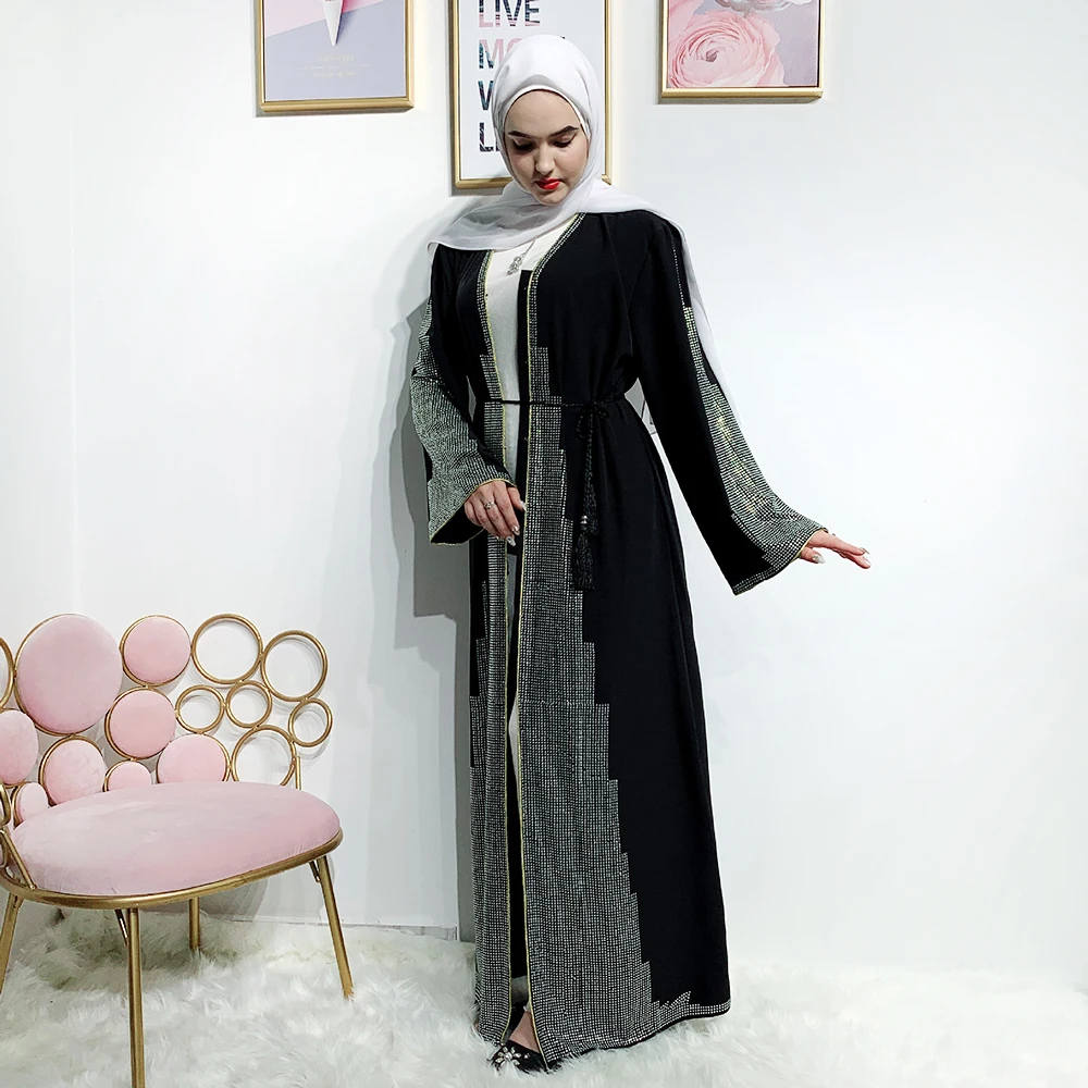 Бангладеш Дубай абайя Пакистан Исламская одежда мусульманское черное платье festa хиджаб вечерние платья бриллианты кафтан марокканский