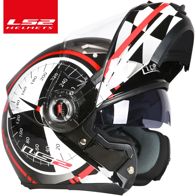 Casco capacete LS2 ff370 флип-ап stomtrooper дорожный велосипед Мото шлем для moto rcycle с солнцезащитным объективом - Цвет: red kilometer