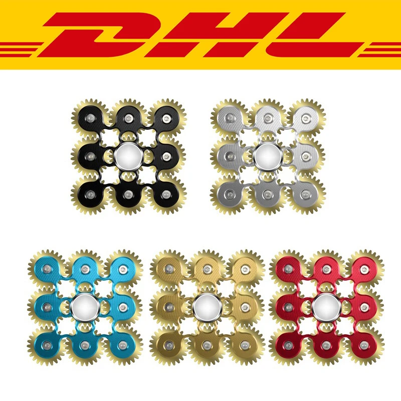

100Pcs/Lot Rainbow Gears Top Gyro Fidget Spinner Aluminium Alloy Adults child Anti Stress Toys Autism ADHD EDC Hand Spinner gift