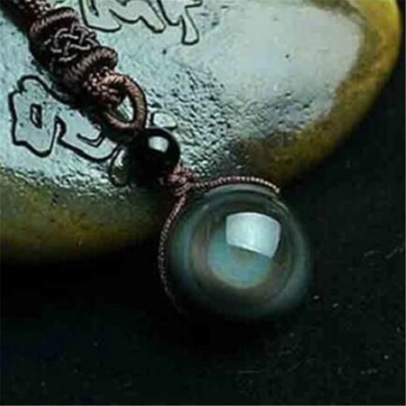 

Hot Black Obsidian Rainbow Eye Ball Natural Stone Pendant Necklace Transfer Lucky Love Crystal Power Jewelry