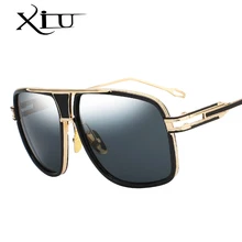 XIU брендовые Дизайнерские мужские солнцезащитные очки с большой оправой металлические солнцезащитные очки для мужчин Модные Винтажные Oculos UV400