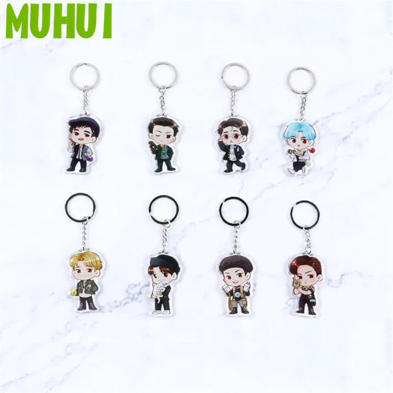 

Kpop EXO The War The Power of Music Abum Bag Keychain Kai DO SUHO Cartoon Q Style Key Ring Chaveiro Llaveros 18187