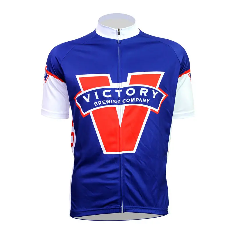 

Alien SportsWear VICTORY Pattern Men Short Sleeve Bicycle Clothing Blue Summer Anti-sweat Pro Cycling Jerseys Ciclismo Ropa