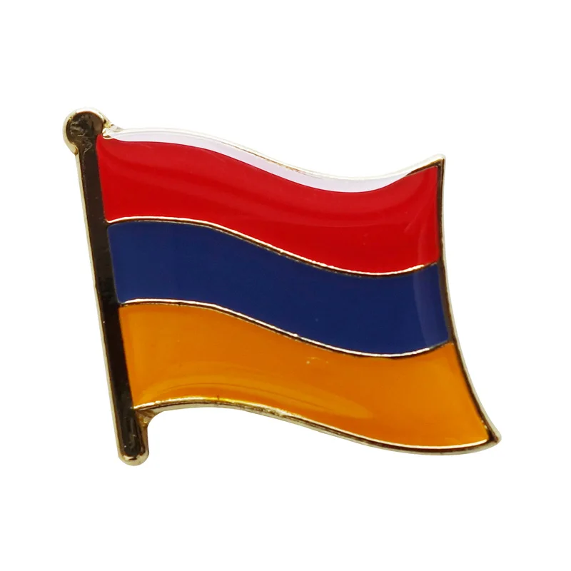 

Armenia flag single lapel pin badge+Iron plated brass+paints+epoxy+butterfly back button-Free shipping(350 pcs/lot)