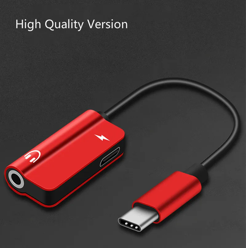 

2pcs together USB Type C Audio Cable Adapter Type-C to 3.5mm jack Audio Splitter earphone for Samsung S9 Huawei Mate20 Xiaomi