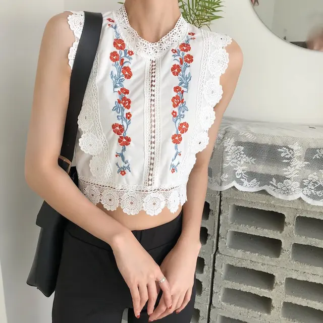 Damska koronkowa kamizelka bez rękawów Casual Tank bluzka w stylu Vintage haft koronki na co dzień miękkie topy kobiet Ma457 tanie tanio Kobiety Poliester COTTON Szyfonowa Tank tops REGULAR Floral women tank tops Mairuker women summer tank tops polyester chiffon Damska koronkowa kamizelka bez rękawów Casual Tank bluzka w stylu Vintage haft koronki na co dzień miękkie topy kobiet Ma457 tanie tanio Kobiety Poliester COTTON Szyfonowa Tank tops REGULAR Floral women tank tops Mairuker women summer tank tops polyester chiffon