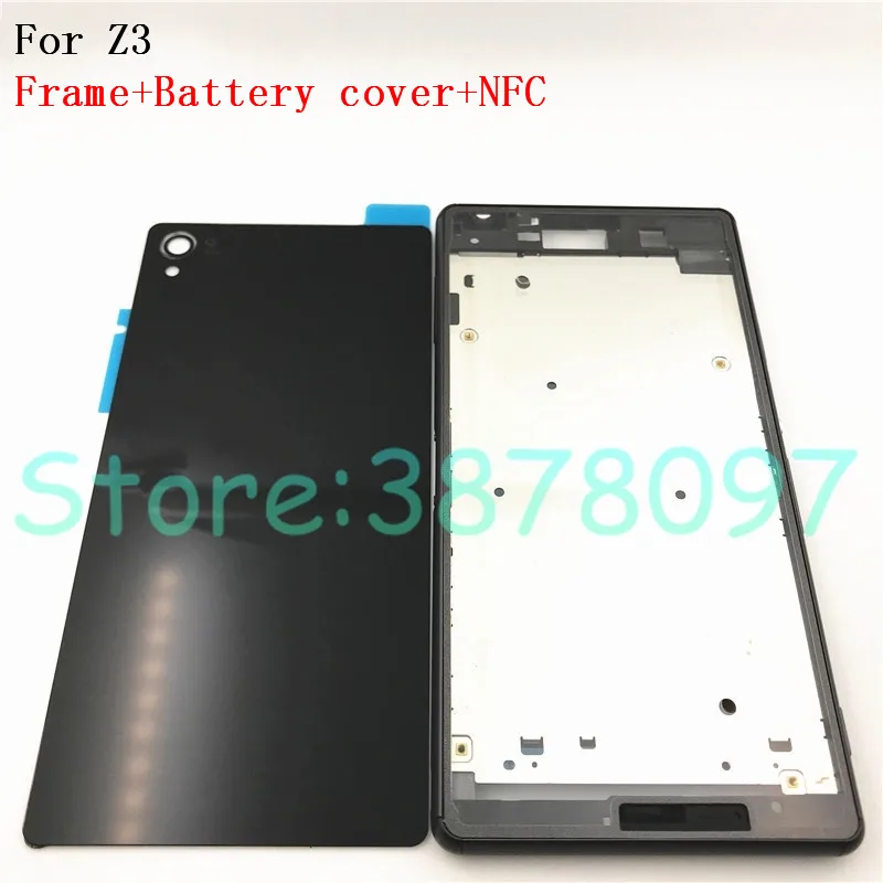 

Full Housing Case Replacement For Sony Xperia Z3 L55 L55w D6603 D6653 LCD panel Frame Middle Bezel Battery door Cover+Logo