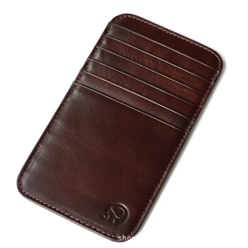 Genuine Leather Credit Card Holder Vintage 12 Card Slots Men Cardholder Wallet For Cards ...