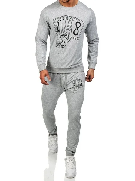 

ZOGAA 2019 Men's Sets Spring and Autumn Two Piece Printed Sweatshirt+Pants Sportswear Casual Tracksuit sweatsuit men set