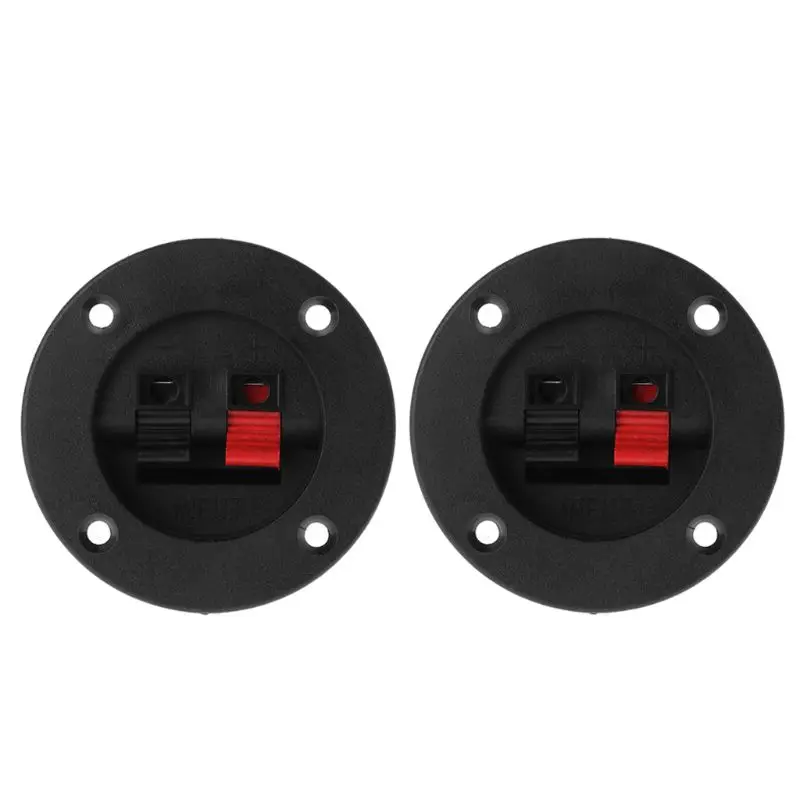 

2PCS Terminal Round Cup Connector Parts Express Spring Clip Double Binding Post Screw Wire Gold Car Subwoofer Speaker Box Black