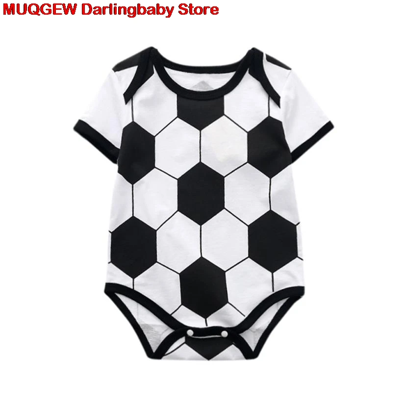 Summer Children Newborn Clothes Baby Bodysuit Soccer Printed Jumpsuit