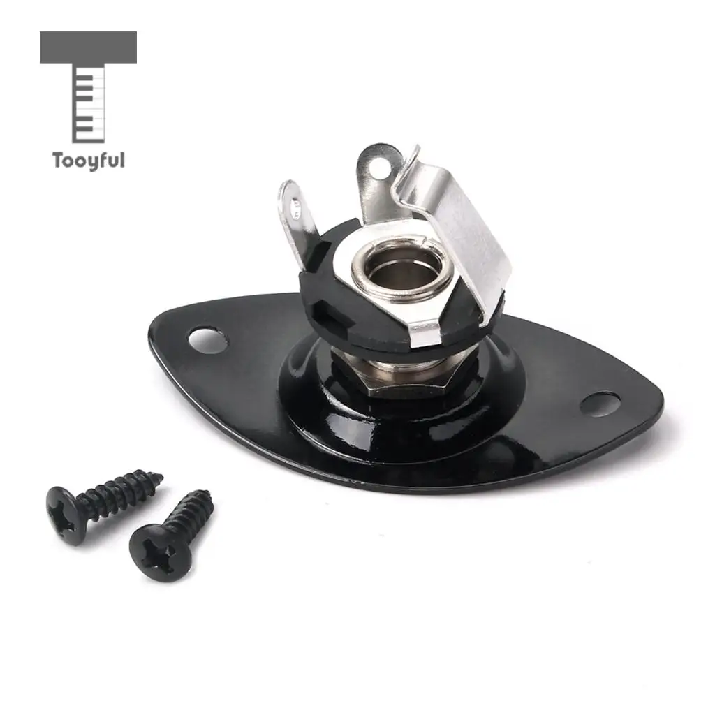 Tooyful Oval 1/4' 6.35mm Electric Guitar Ukulele Output Input Jack Plug Socket Guitar Upgrade Accessory DIY Parts