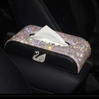 

ladies fashion crystal rhinestones diamond bling bling car home office tissue box towel paper box