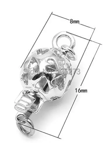 

Hollow out heart insert silver clasp,8MMX16MM DIY high-grade natural pearl crystal necklace, bracelet clasp. -L51A