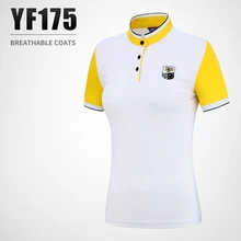 PGM одежда для гольфа Женская футболка для гольфа Летняя женская спортивная одежда с короткими рукавами дышащие быстросохнущие спортивные рубашки с воротником на пуговицах