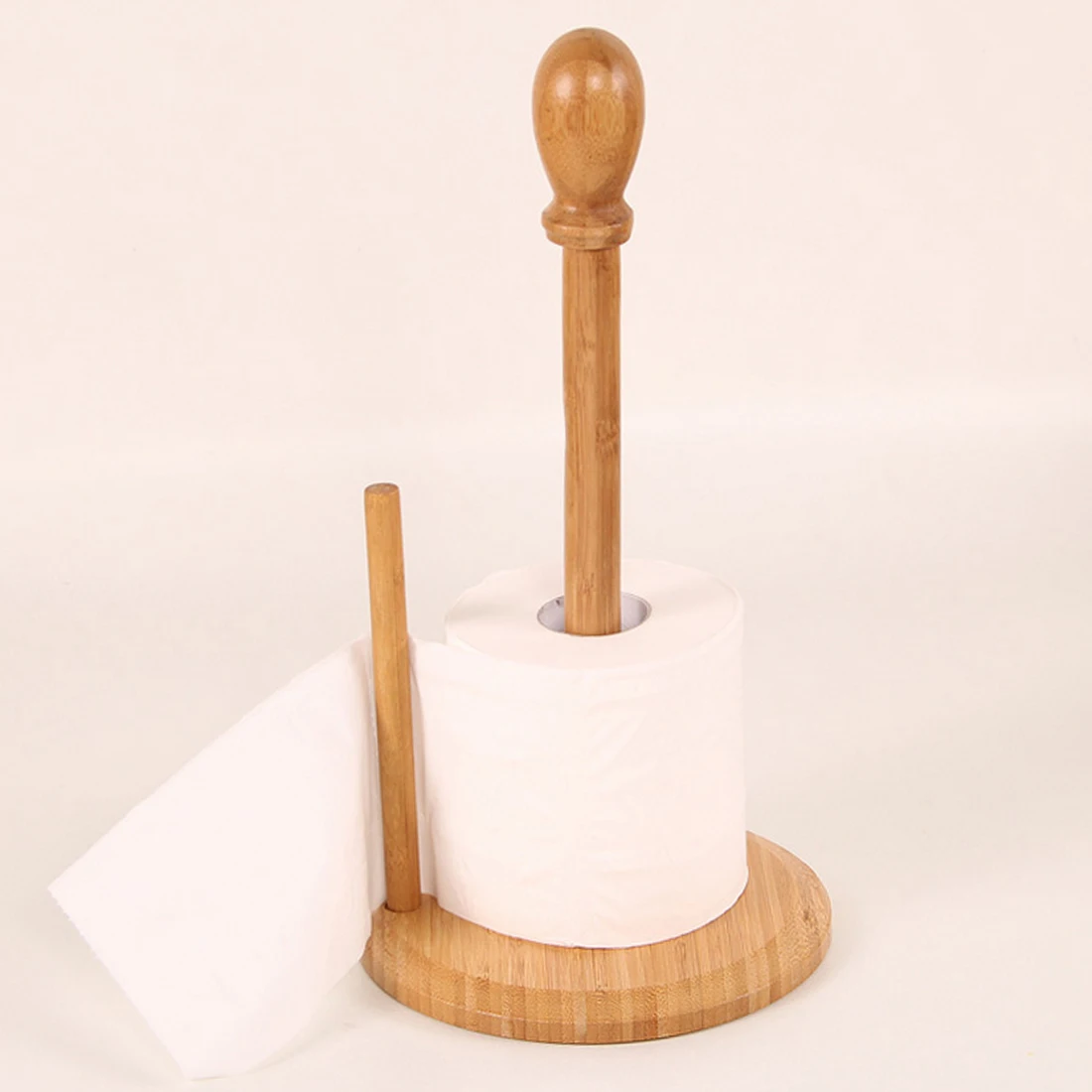 Bamboo Vertical Roll Paper Stand Kitchen Paper Towel Toilet kitchen
