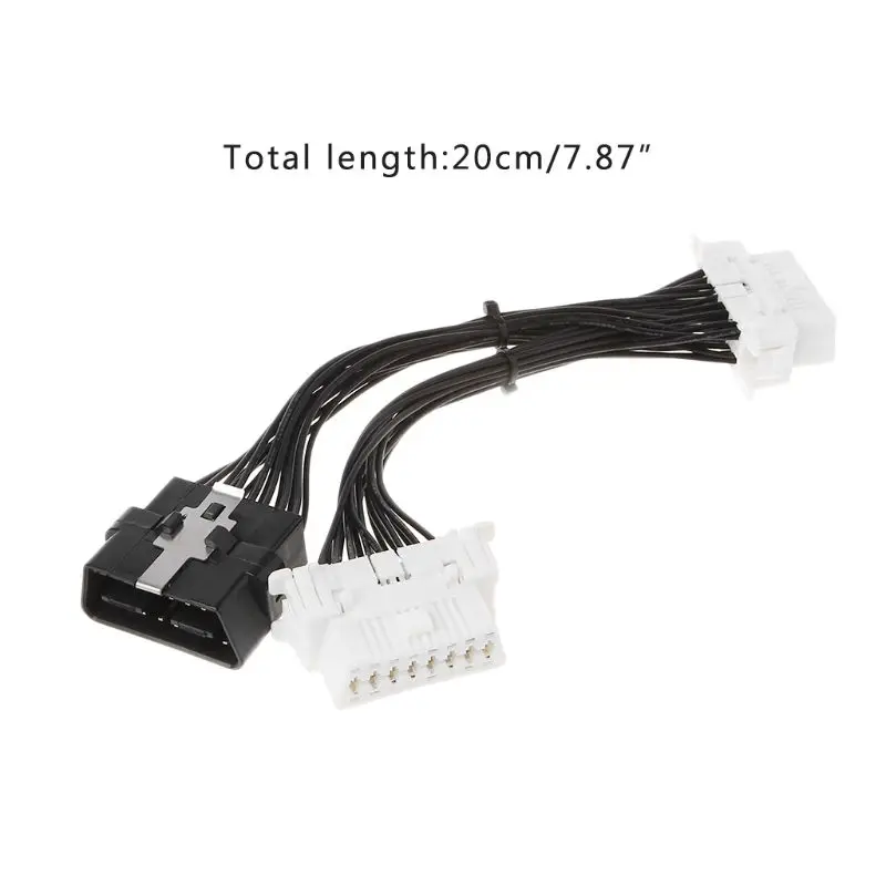 16 pin OBD2 OBD 2 OBDii разветвитель Удлинительный кабель с одним штекером к двум женским Y