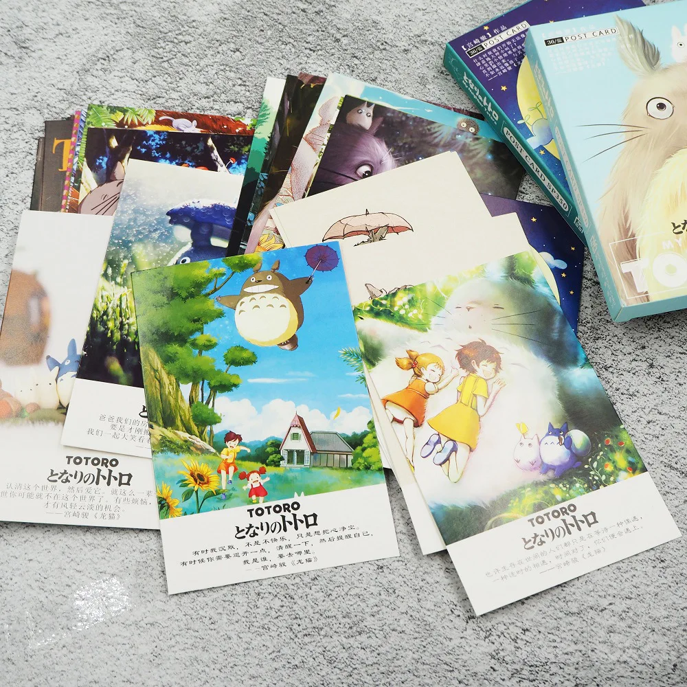36 листов/Набор Kawaii Totoro открытка/поздравительная открытка/подарки на Рождество и год